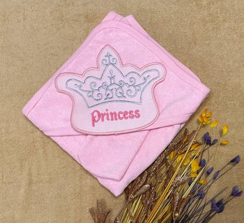 Махровий куточок для купання з рукавичкою Принцеса рожевий