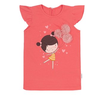 Дитяча футболка для дівчинки Кульки коралова