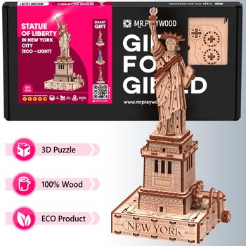 Фото, купити Статуя Свободи (Еко - лайт) конструктор механічний дерев'яний 3D, ціна 1 080 грн