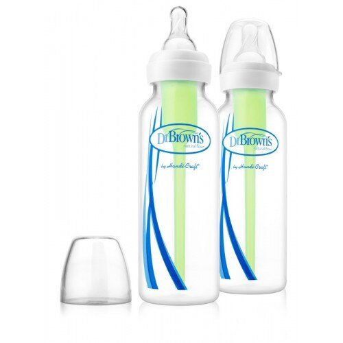Дитяча пляшечка для годування з вузькою шийкою, 250 мл, 2 шт. в упаковці, Прозрачный, 250 мл, Зі стандартною шийкою