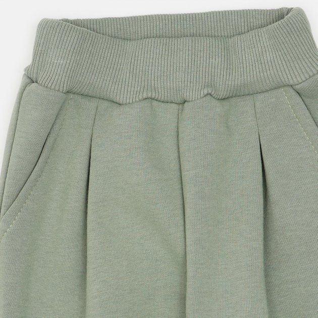 Теплі штани для новонародженої дівчинки ШР 694 кольору хакі, 74, Трикотаж Шардон