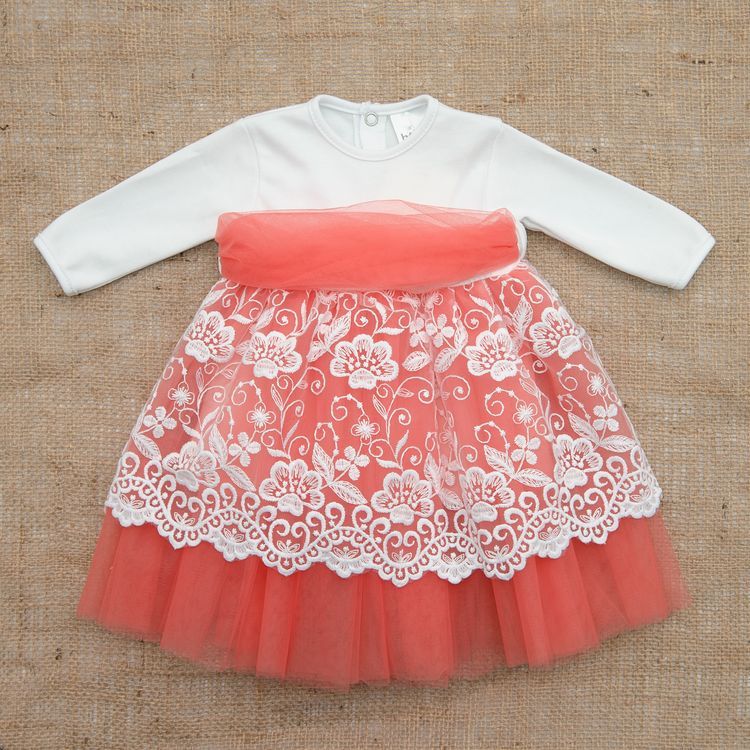 Ошатна сукня Сяйво для новонародженої дівчинки персикове