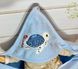 Уголок махровый с капюшоном для купания Черепашка голубой, Голубой, Махра