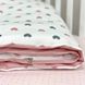 Сменный постельный комплект в кроватку для новорожденных Сердца Пудра, 90х110 см