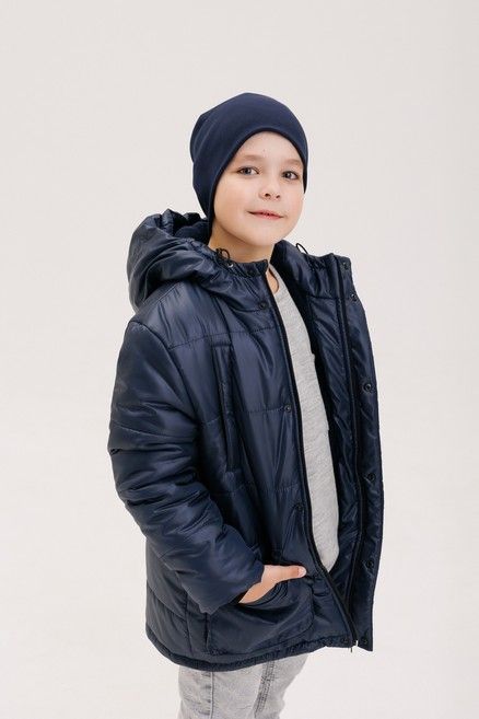 Детская зимняя куртка Winter для мальчика синяя, 104, Плащевка