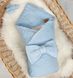 Конверт плед для новорожденного Вязка голубой