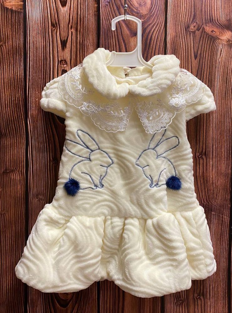 Плюшева святкова сукня Лапочка для новонародженої дівчинки