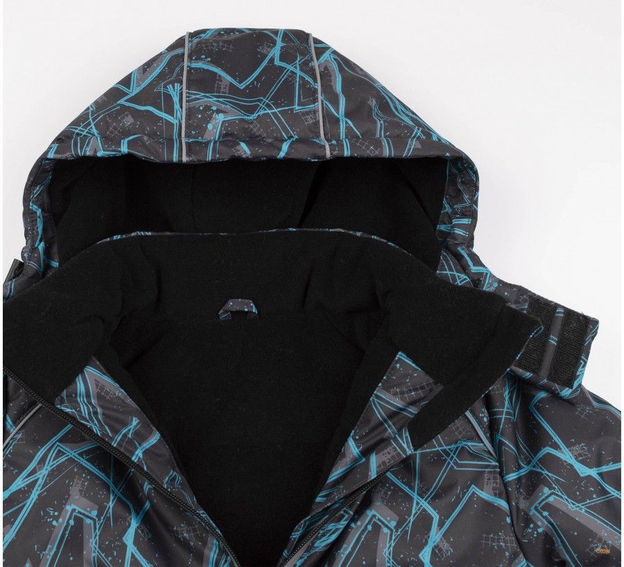 Теплая куртка Зимова Блискавка с термоутеплителем бирюзовая, 104, Плащевка