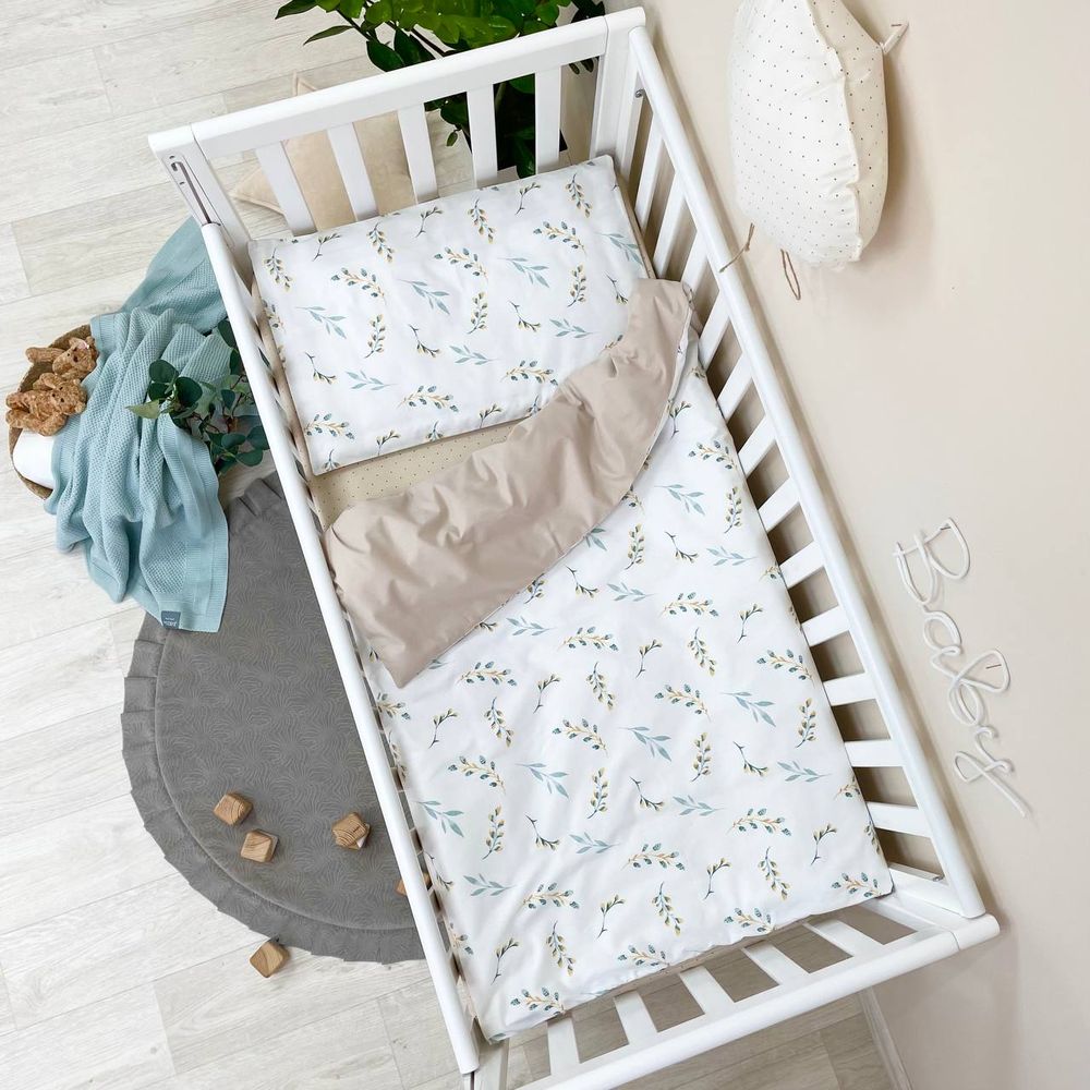 Змінний постільний комплект у ліжечко для новонароджених Гілочки фото, ціна, опис
