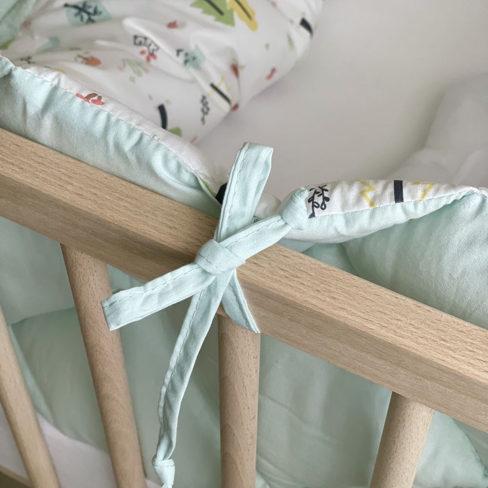 Стеганая защита в кроватку для новорожденных Forest, бортики без постели