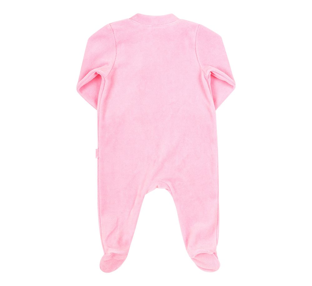 Велюровий комбінезон - чоловічок для малюків з шапочкою Привіт Малюк кп 246 рожевий