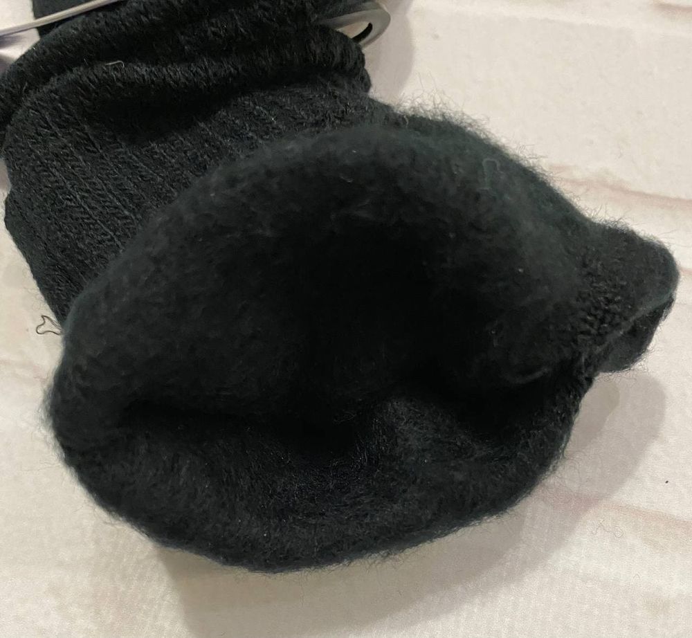 Детские перчатки с эффектом Touch черные, 18, Вязаное полотно