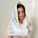 Церковний лляний хомут на голову Кароліна 2 молочний