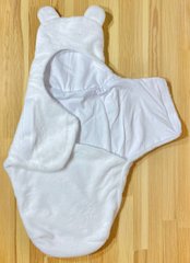 Теплый кокон с капюшоном Белый плюш для новорожденного, Белый, 0-3 месяца, Плюш