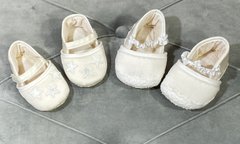 Нарядні пінетки-туфельки Перші крочки із зірочками, Молочний, Довжина стопи 10 см, Текстиль