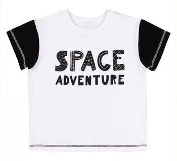 Футболка для малюків Космос біла з чорним супрем