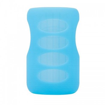 Силіконовий чохол для скляної пляшки з широкою шийкою, 270 мл, колір блакитний, Блакитний, 270 мл, З широкою шийкою