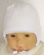 Теплая шапочка на синтепоне с хлопковой подкладке для новорожденных Малыш белая