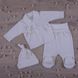 Нарядний костюм на виписку новонародженим для дівчинки Наместинка молочний