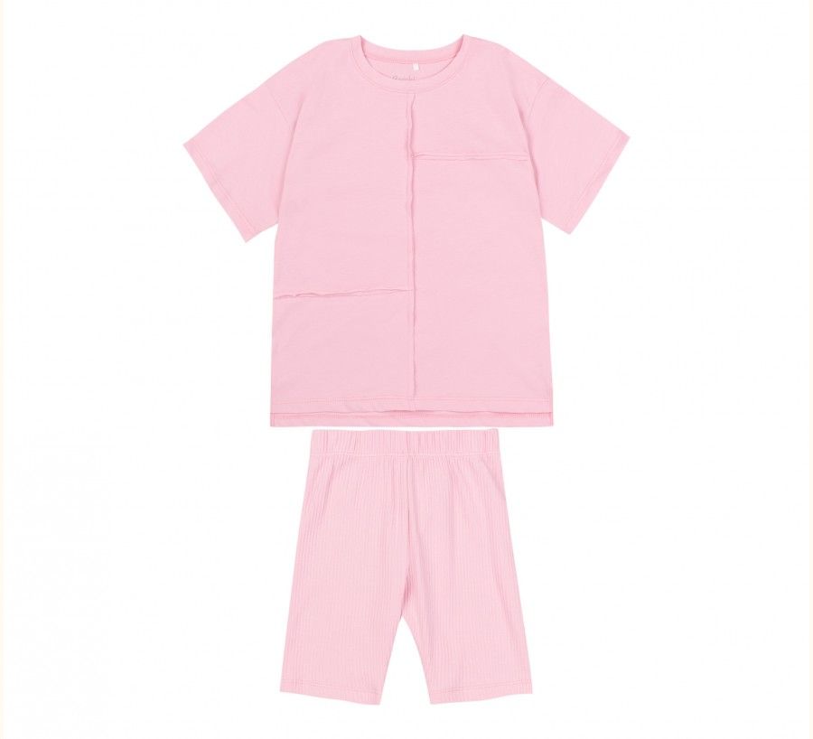 Летний костюм Day Off для девочки светло - розовый