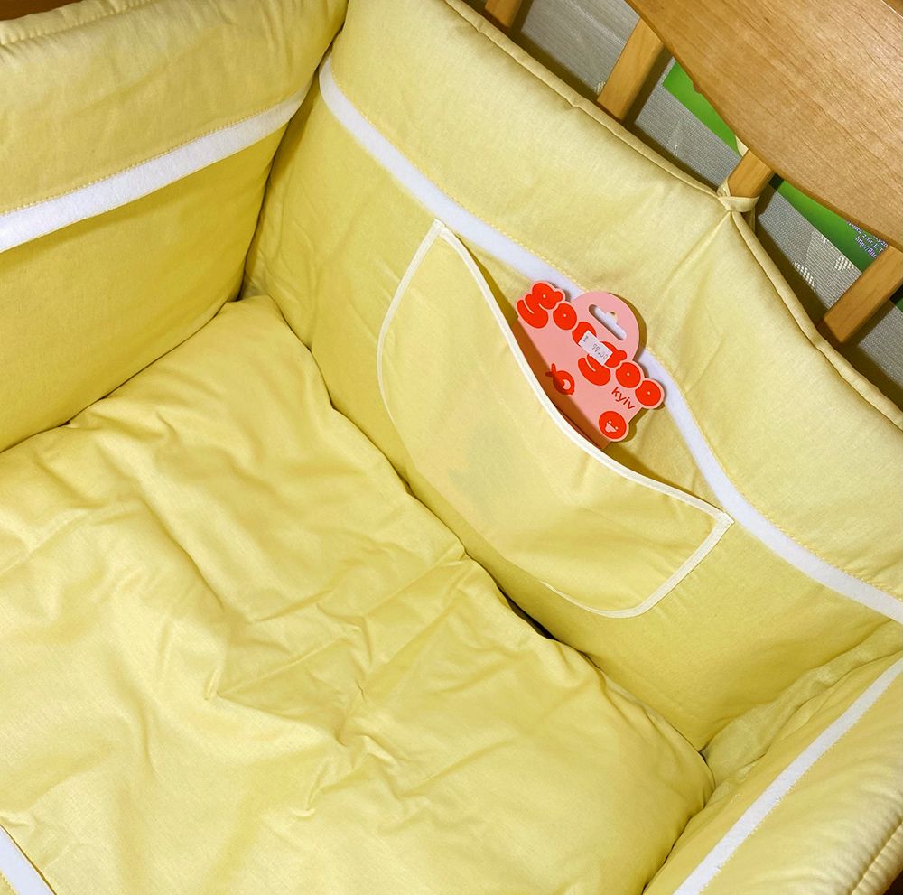 Постельный комплект в кроватку Мишутки сатин, без балдахина