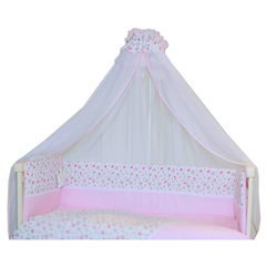 Балдахін на дитяче ліжечко трояндочки сіточка + оборка