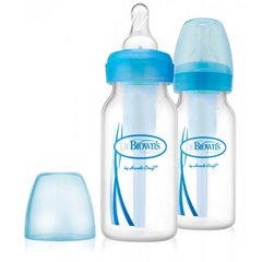 Дитяча пляшечка для годування з вузькою шийкою, 120 мл, колір блакитний, 2 шт. в упаковці, Блакитний, 120 мл, Зі стандартною шийкою