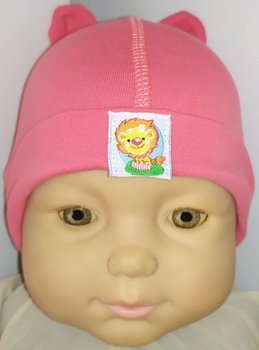 Шапочка для малюків з вушками Денді рожева 100% бавовна