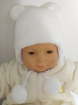 Зимова шапочка для малюків та новонароджених СНІЖКА біла