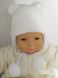 Зимова шапочка для малюків та новонароджених СНІЖКА біла