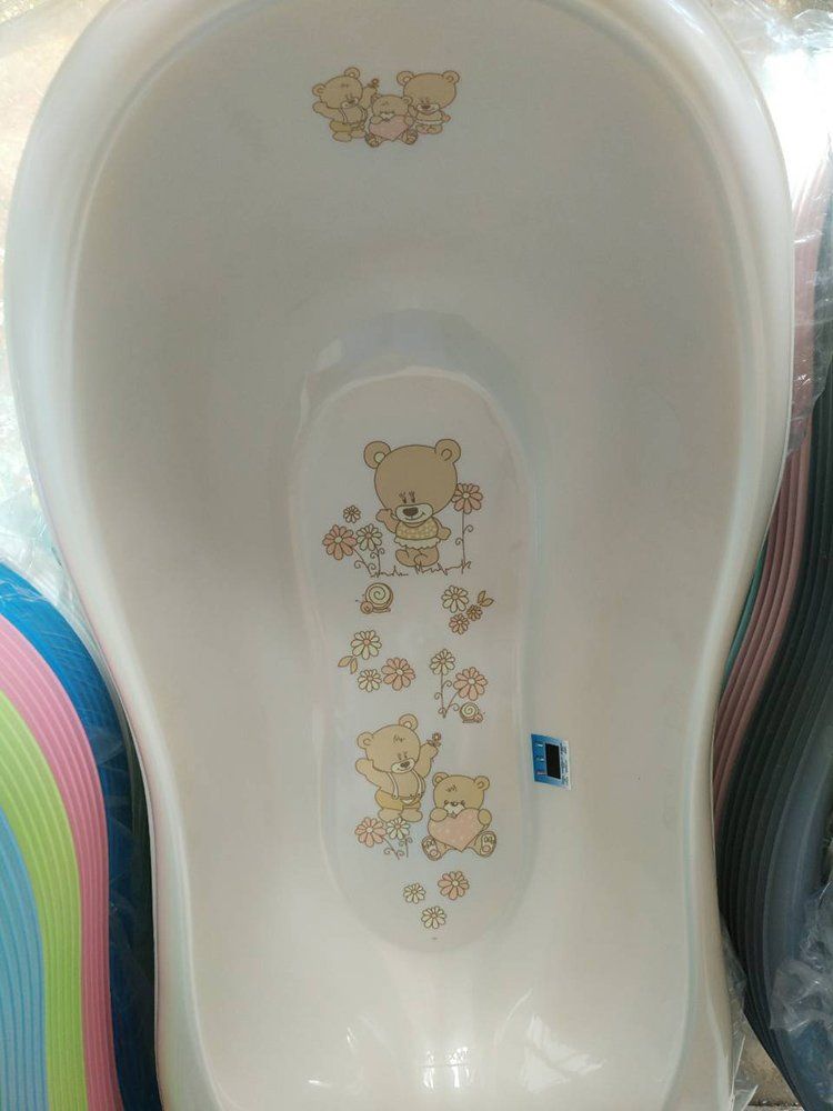 Ванночка детская Мишки 86см с термо - градусником, Перламутровый
