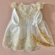 Крестильный комплект Бежевая Лилия с нарядным платьем и теплой крыжмой, Молочный, 56, Интерлок