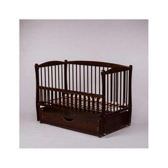 Кроватка для новорожденных (маятник, ящик) три дуги коричневая