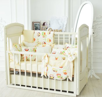 Спальний комплект в дитяче 60х120см ліжечко 12 подушечок, без балдахіна