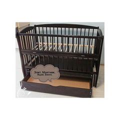 Ліжечко для новонароджених (маятник, ящик) три дуги темно коричневе