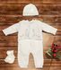 Крестильный набор для новорожденного мальчика Сияние белый 4 предмета