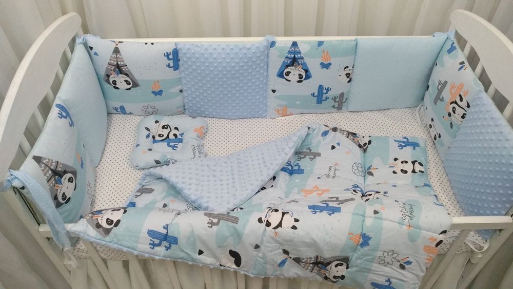 Комплект в ліжечко ІНДІАНЕЦЬ блакитний для новонародженого тм Ekobaby