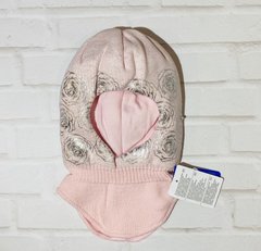 Зимова шапка-шолом СРІБЛЯСТІ ТРОЯНДИ-3 для дівчинки