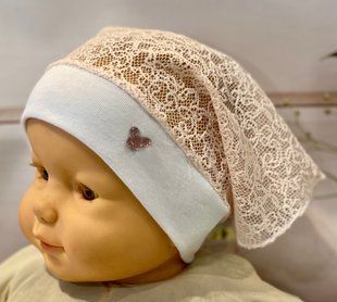 Косыночка Греточка для девочки, обхват головы 40 - 42 см, Гипюр, Панамки