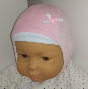 Велюрова шапочка для малюків та новонароджених на підкладці Трояндочка