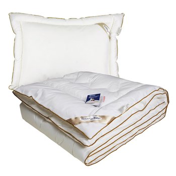 Купити набір в ліжечко дитяча тепла ковдра + подушка замінник лебединого пуху