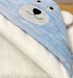 Плед - конверт на виписку теплий Мишка блакитний плюш + махра, Зима, синтепон