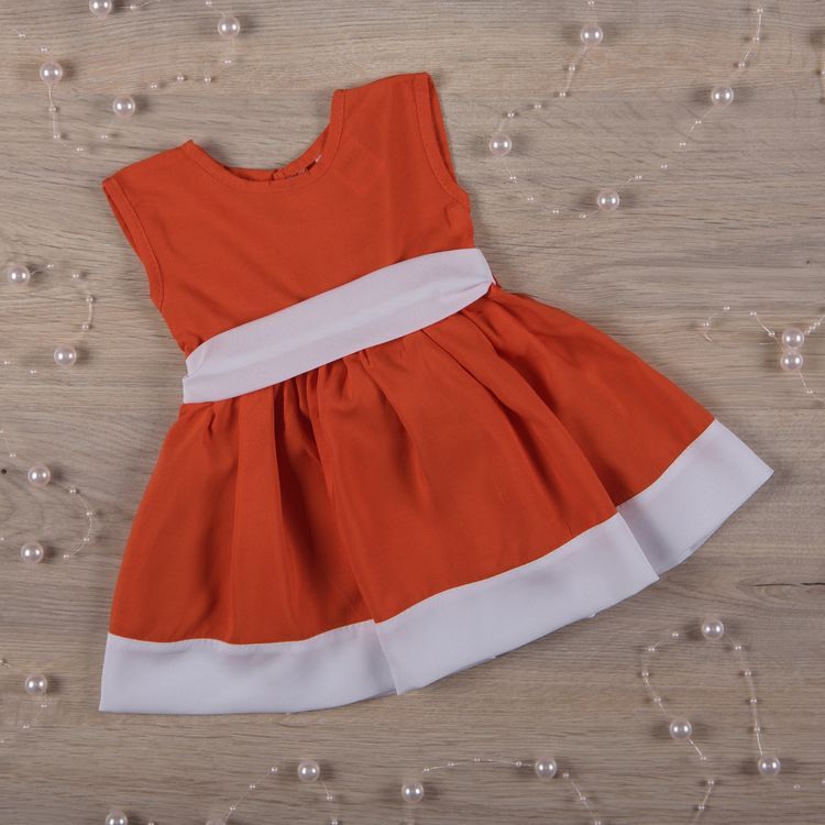 Платье Кароліна для малышки до годика оранжевое