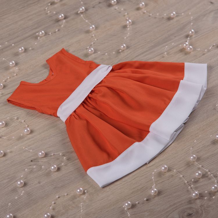 Платье Кароліна для малышки до годика оранжевое, 56, штапель