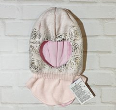 Зимова шапка-шолом СРІБЛЯСТІ ТРОЯНДИ-4 для дівчинки