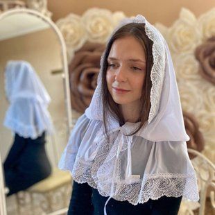Палантин белый Нежность Жемчужин для взрослых, Для женщин, Шифон