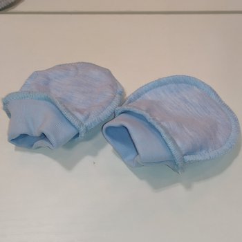 Рукавички - антицарапки для новорожденных Денди байка голубые