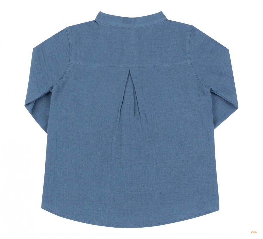Муслиновая рубашка Синяя Лазурь для малышей, 86, Муслин
