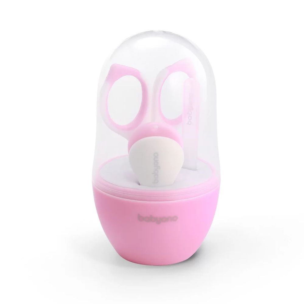 Дитячий косметичний набір Бережний Догляд рожевий (ножиці, щипчики, пилка, футляр) для немовлят
