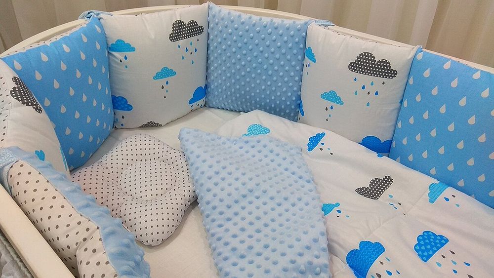 Комплект постільної білизни в кругле-овальне ліжечко з бортиками Облако фото 5